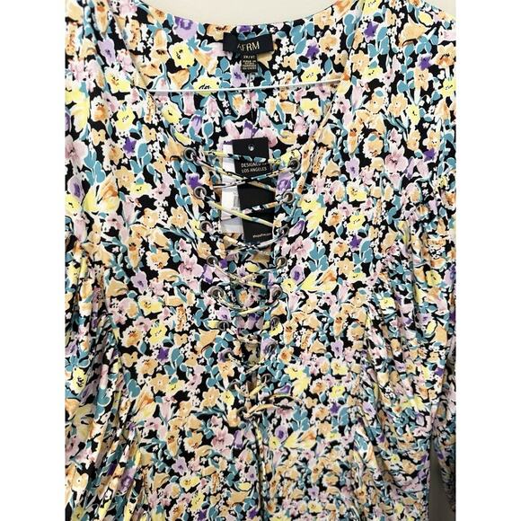 AFRM London Floral Print Long Sleeve Dress In Multi Color 3XL NWT Peep Hole 1982 - Picture 7 of 12